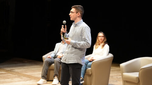 Evento al Teatro Grande di Brescia "L'orizzonte di sostenibilità della Lombardia orientale" del 21 maggio 2025. Marco Pirola